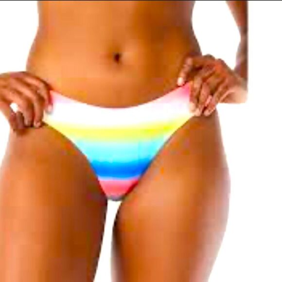 Love & Sports V Front Ombre Stripe Bikini Bottom XLarge - Picture 2 of 14